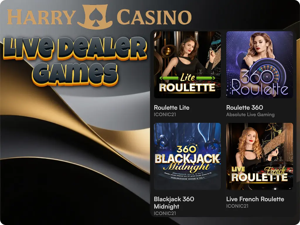 HarryCasino games with live dealers